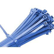 US CABLE TIES Cable Tie, 4", 18 lb, Blue Nylon, 100 Pack LD4BL100